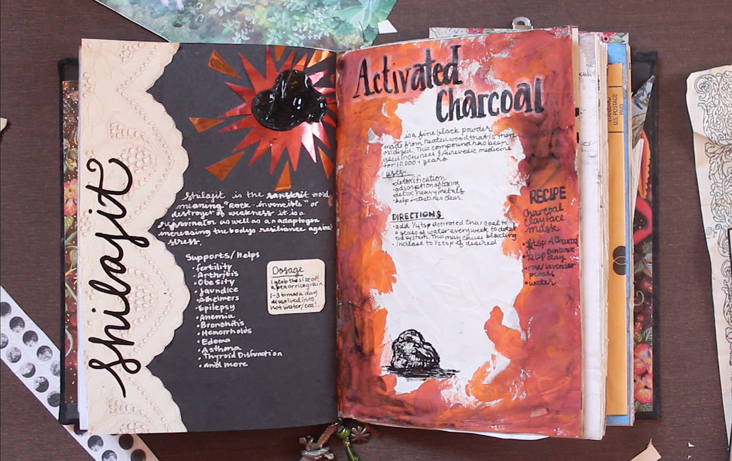 Shilajit & Activated Charcoal Grimoire Spreads