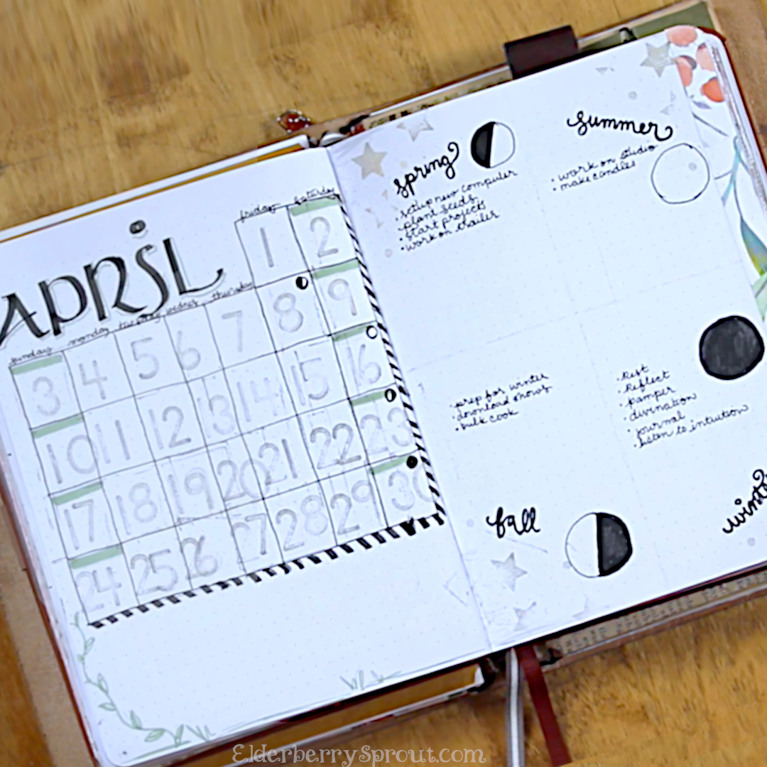 April Plan With Me - Moon Phase Bullet Journaling