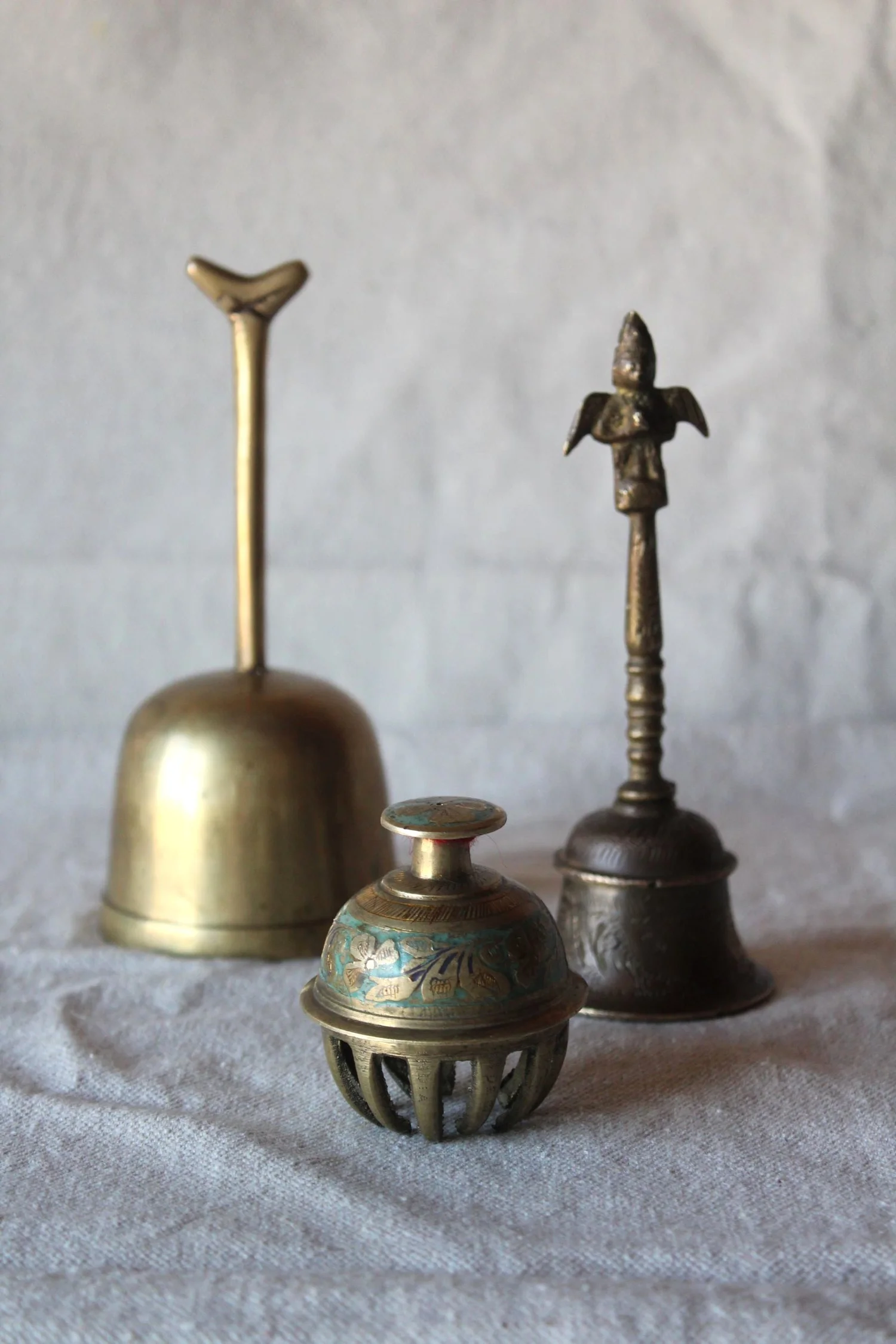Vintage Brass Altar Bells - Autumn Equinox Collection