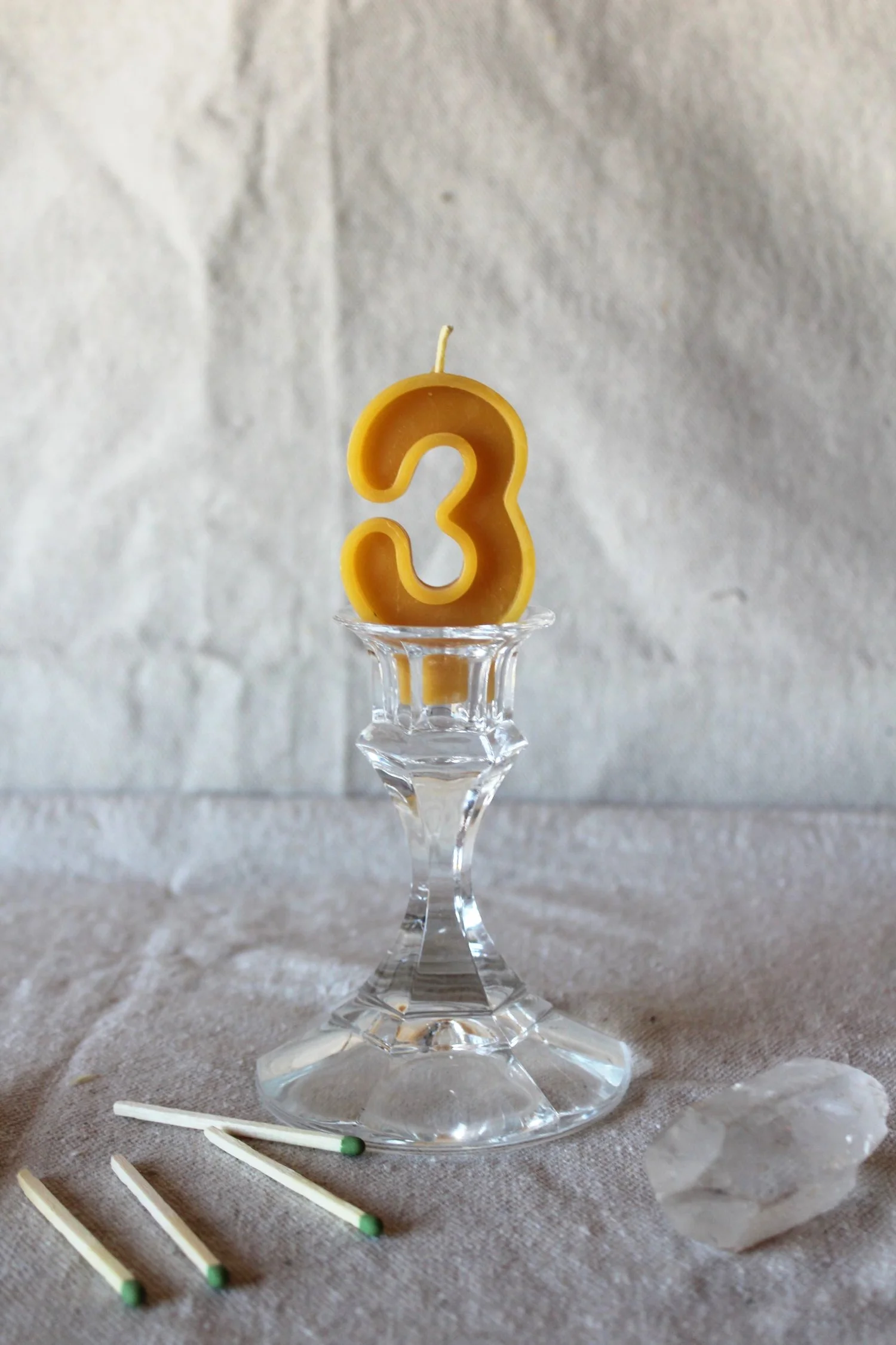Beeswax Number Candles