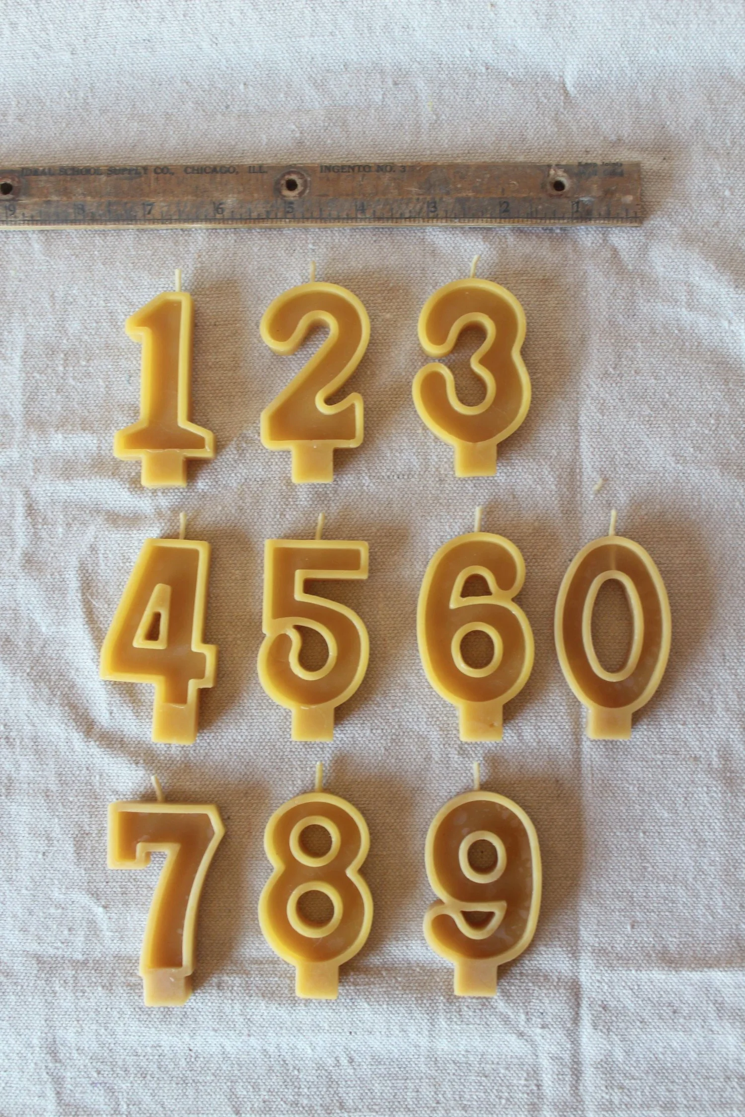 Beeswax Number Candles