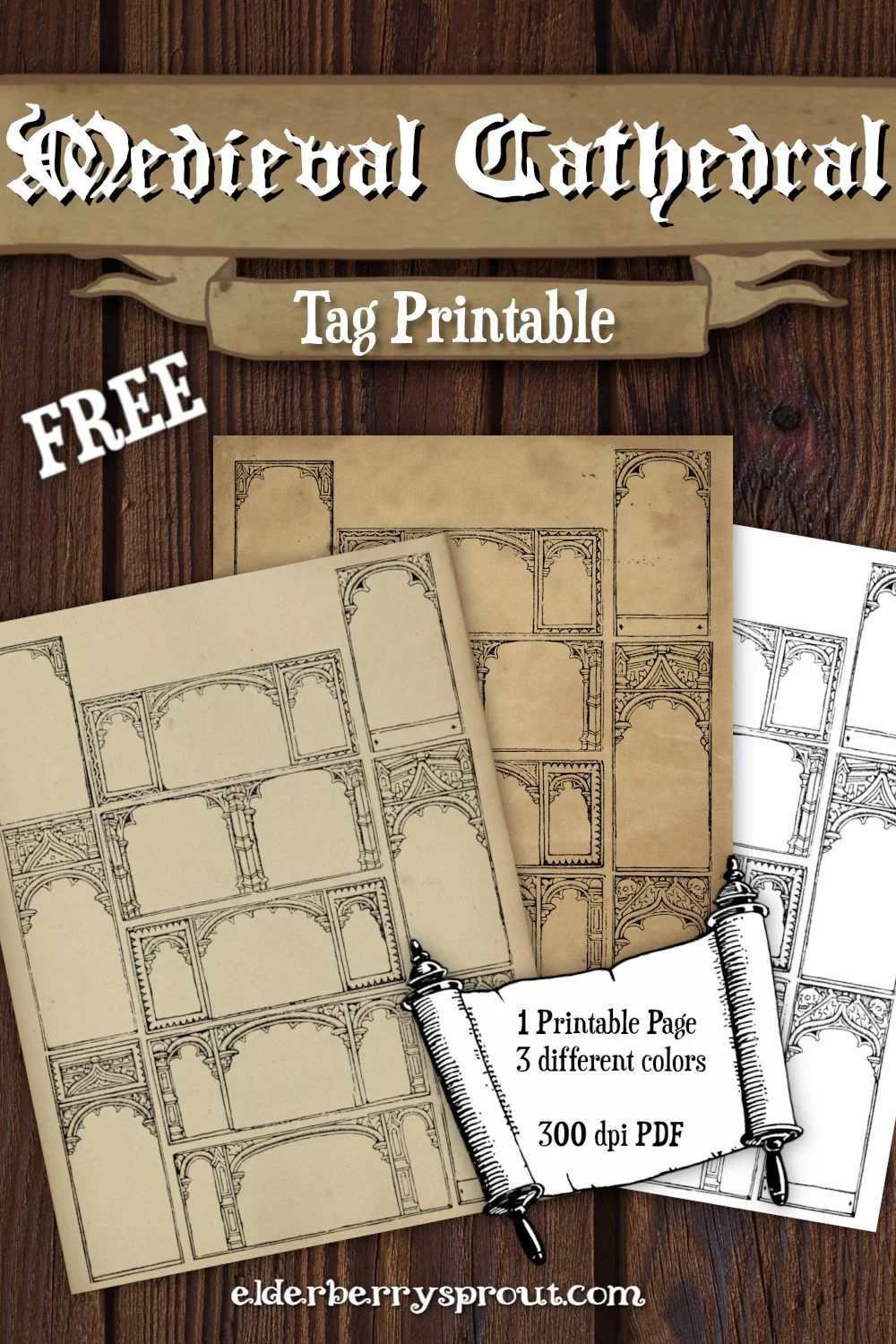 Medieval Cathedral Journaling Tags FREE PDF Printable