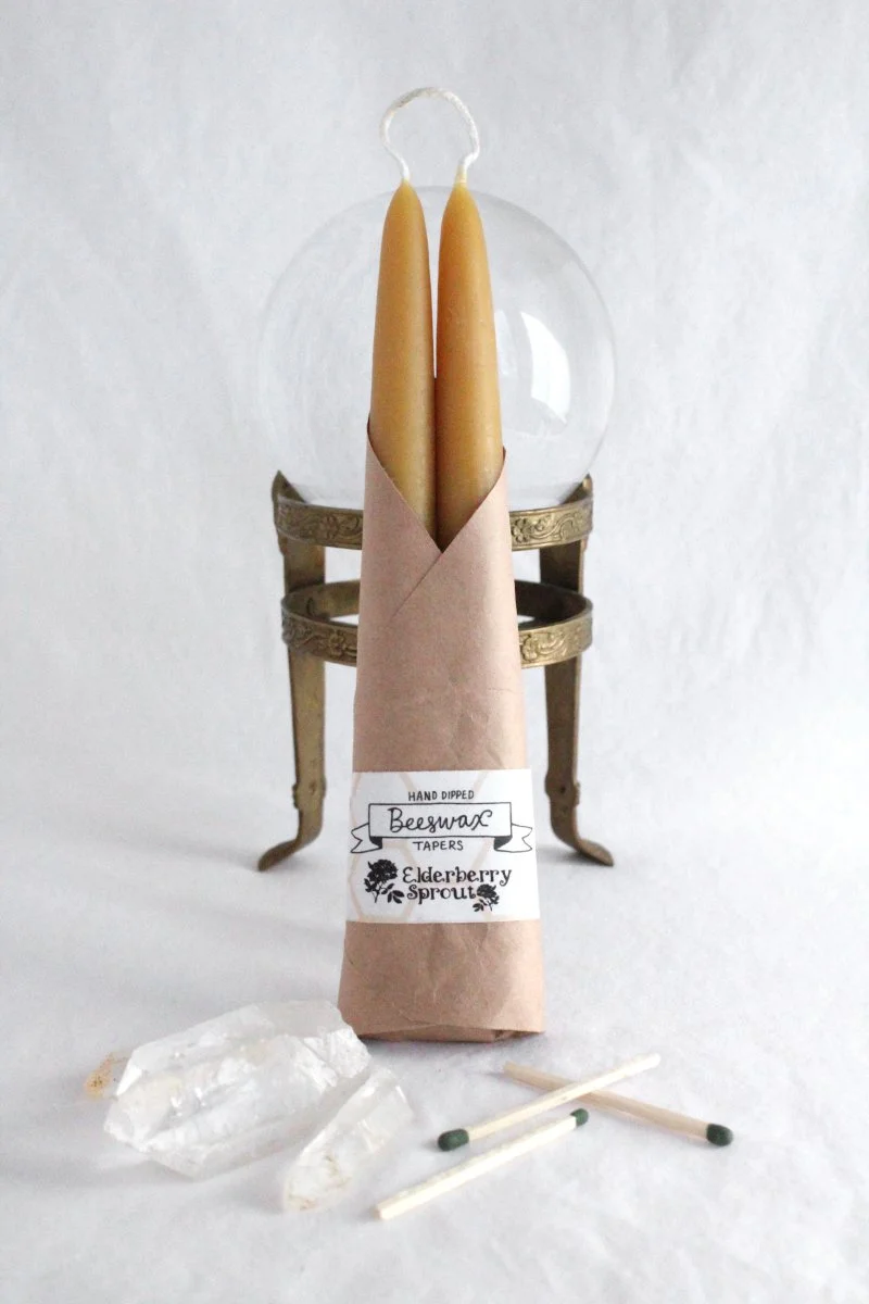 7" Hand Dipped Beeswax Taper Candles