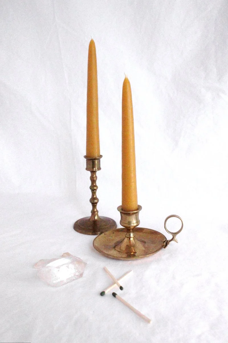 7" Hand Dipped Beeswax Taper Candles