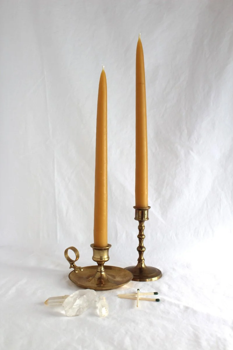 10" Hand Dipped Beeswax Taper Candles
