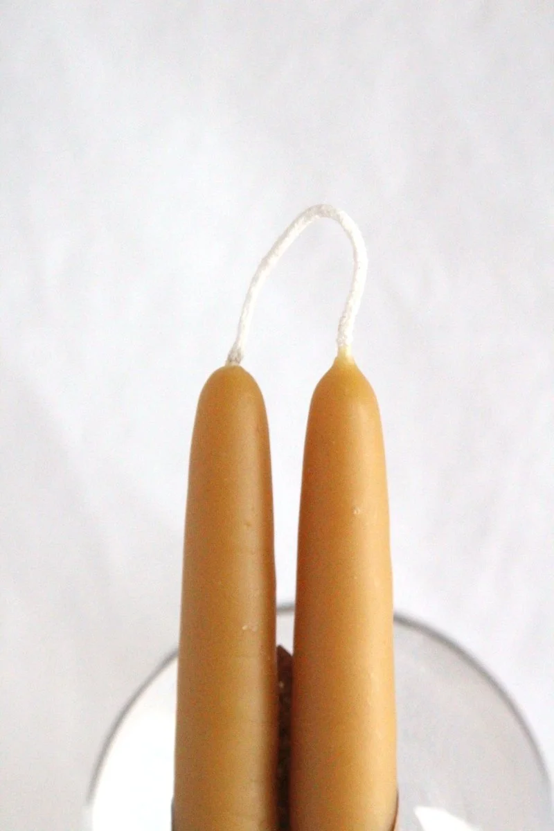 10" Hand Dipped Beeswax Taper Candles
