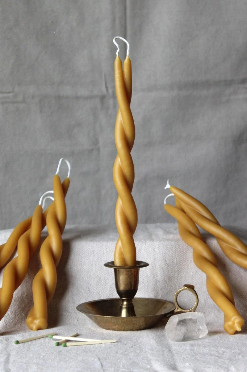 Kundalini Twist Beeswax Candle